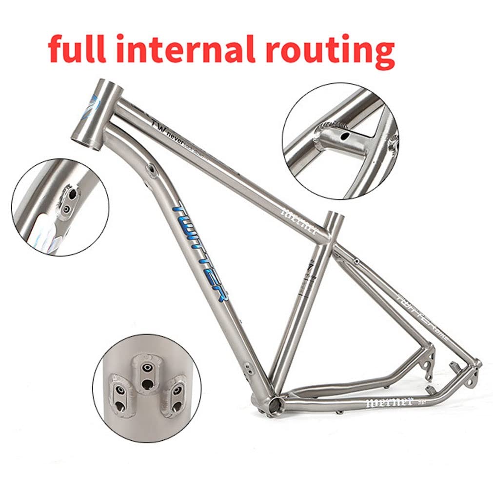 HIMALO Bike Frame 27.5/29er Mountain Bike Frame 15.5''/17''/19'' Lightweight Titanium Alloy Rigid Frame Disc Brake Thru Axle 12x142mm XC AM(27.5 * 15.5'')
