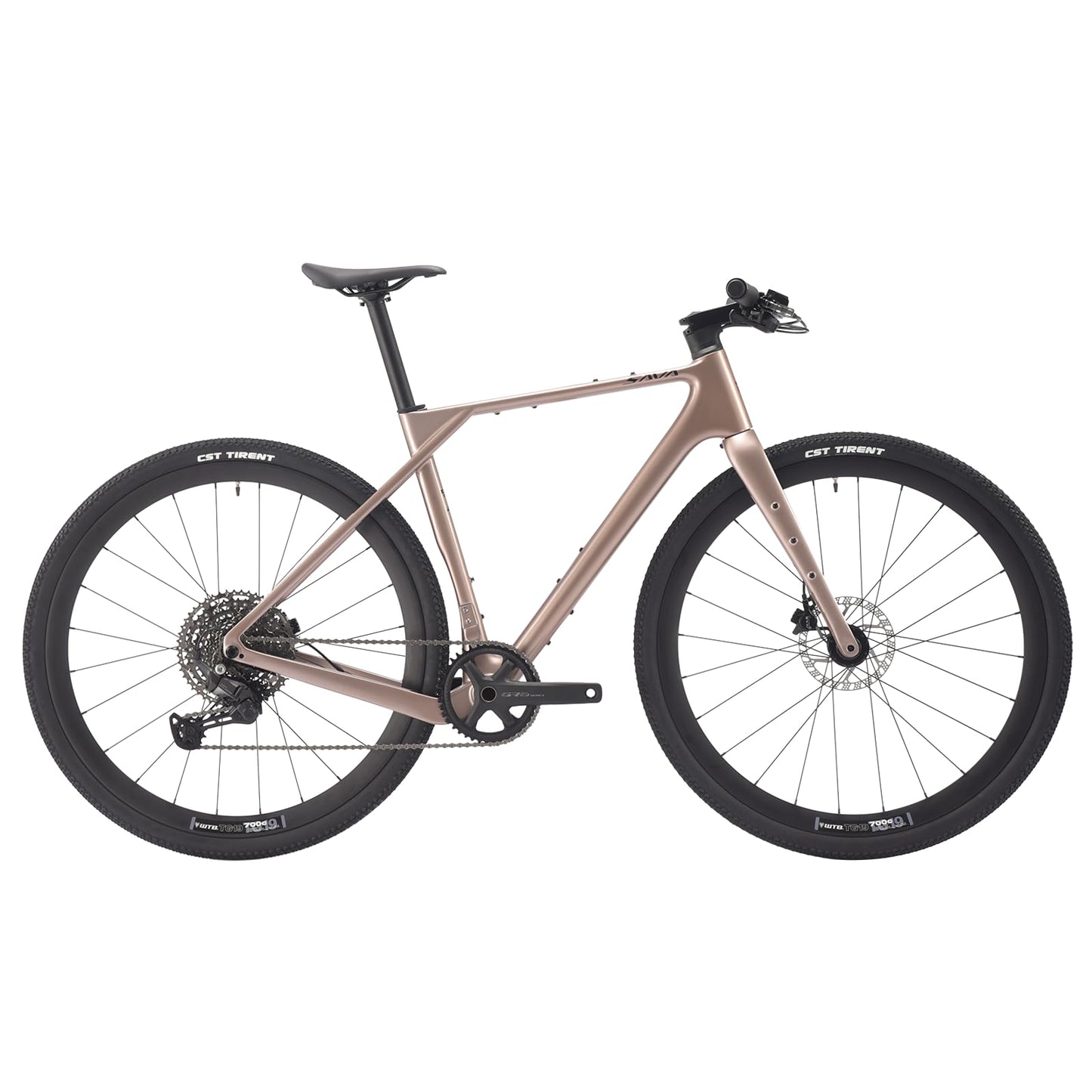 SAVADECK Carbon Gravel Bike - T800 Carbon Frame & Fork | Shimano U6000 11-Speed Groupset | Hydraulic Disc Brakes | 700CX40mm All-Terrain Tires | Men & Women Road/Off-Road Bicycle (Gold, 47cm)