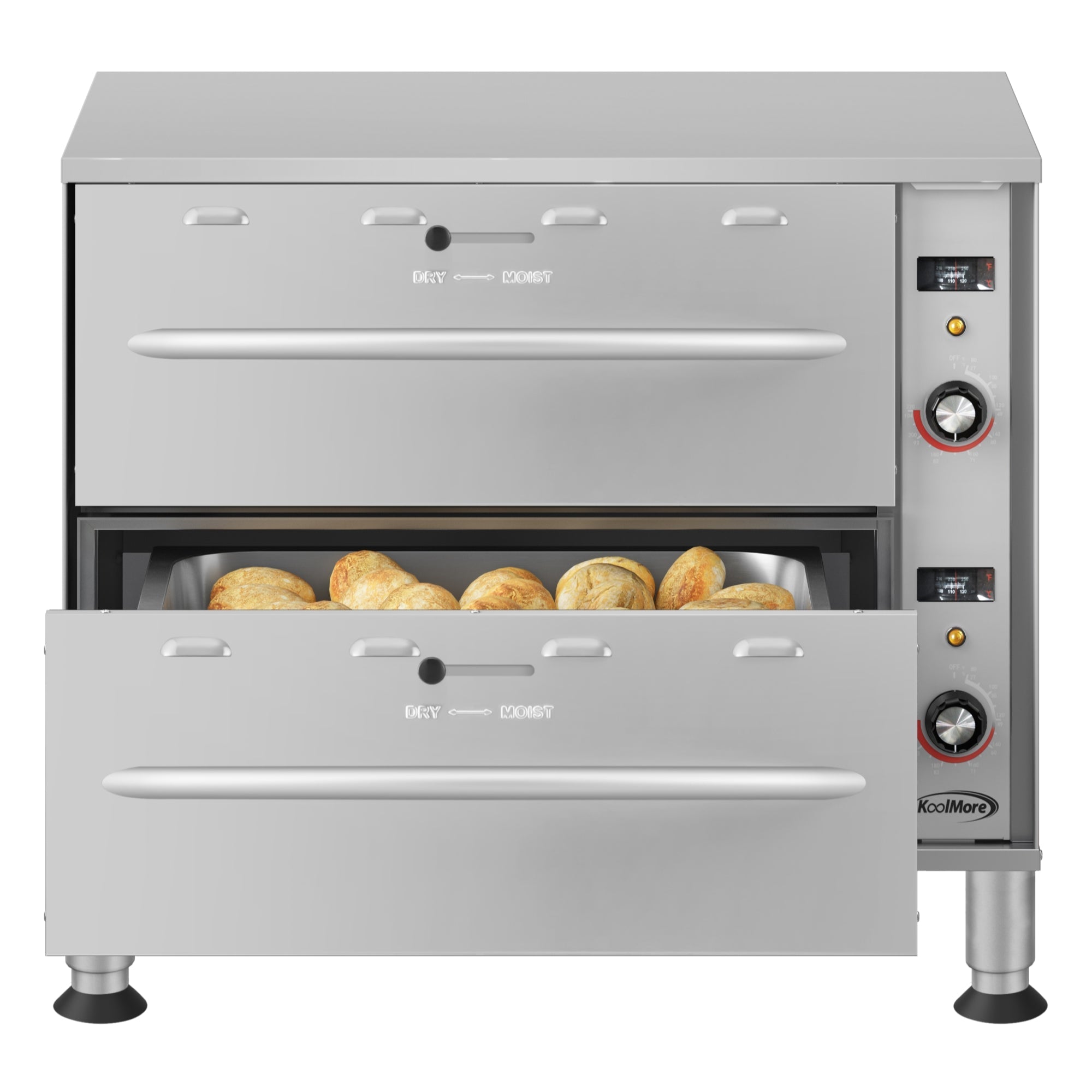Two-Drawer Commercial Free Standing Warming Drawers in Stainless-Steel