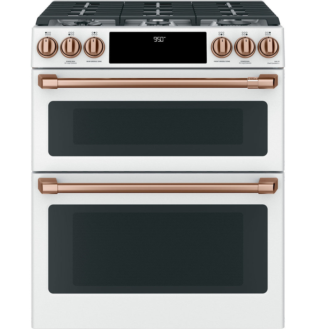 CAFÉ™ 30" Smart Slide-In, Front-Control, Dual-Fuel, Double-Oven Range with Convection