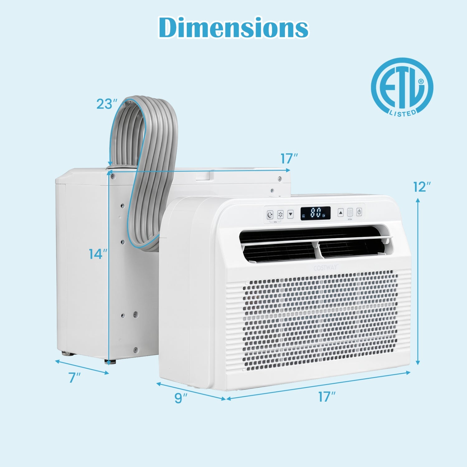 Costway 6500 BTU Window AC Unit WiFi App Voice Control 24H Timer Quiet Operation 44288884 New
