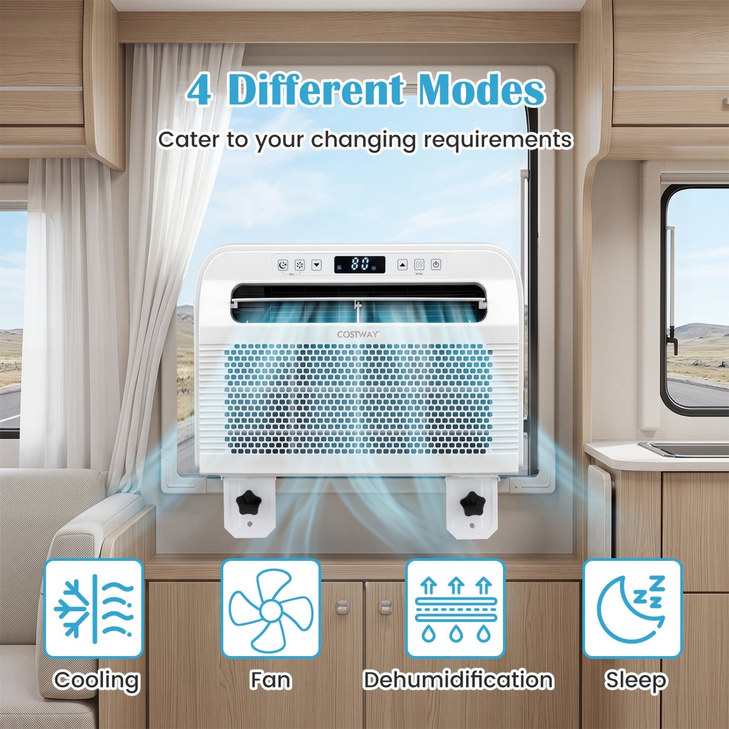 Costway 6500 BTU Window AC Unit WiFi App Voice Control 24H Timer Quiet Operation 44288884 New