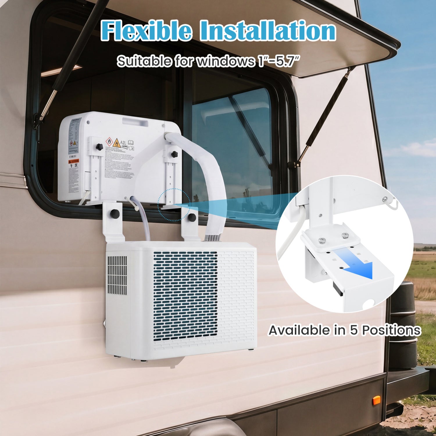 Costway 6500 BTU Window AC Unit WiFi App Voice Control 24H Timer Quiet Operation 44288884 New