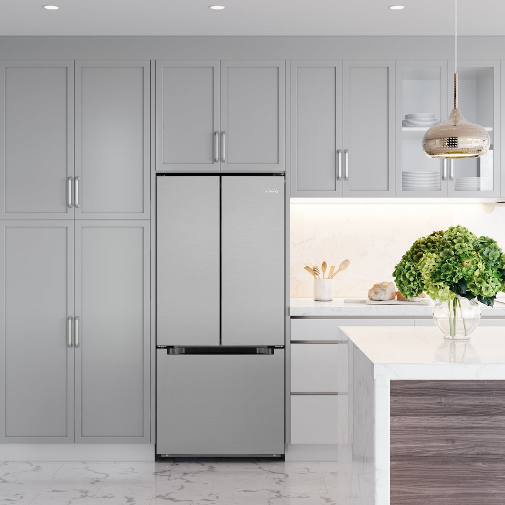 18.5 cu. ft. Stainless-Steel French Door Refrigerator in Silver