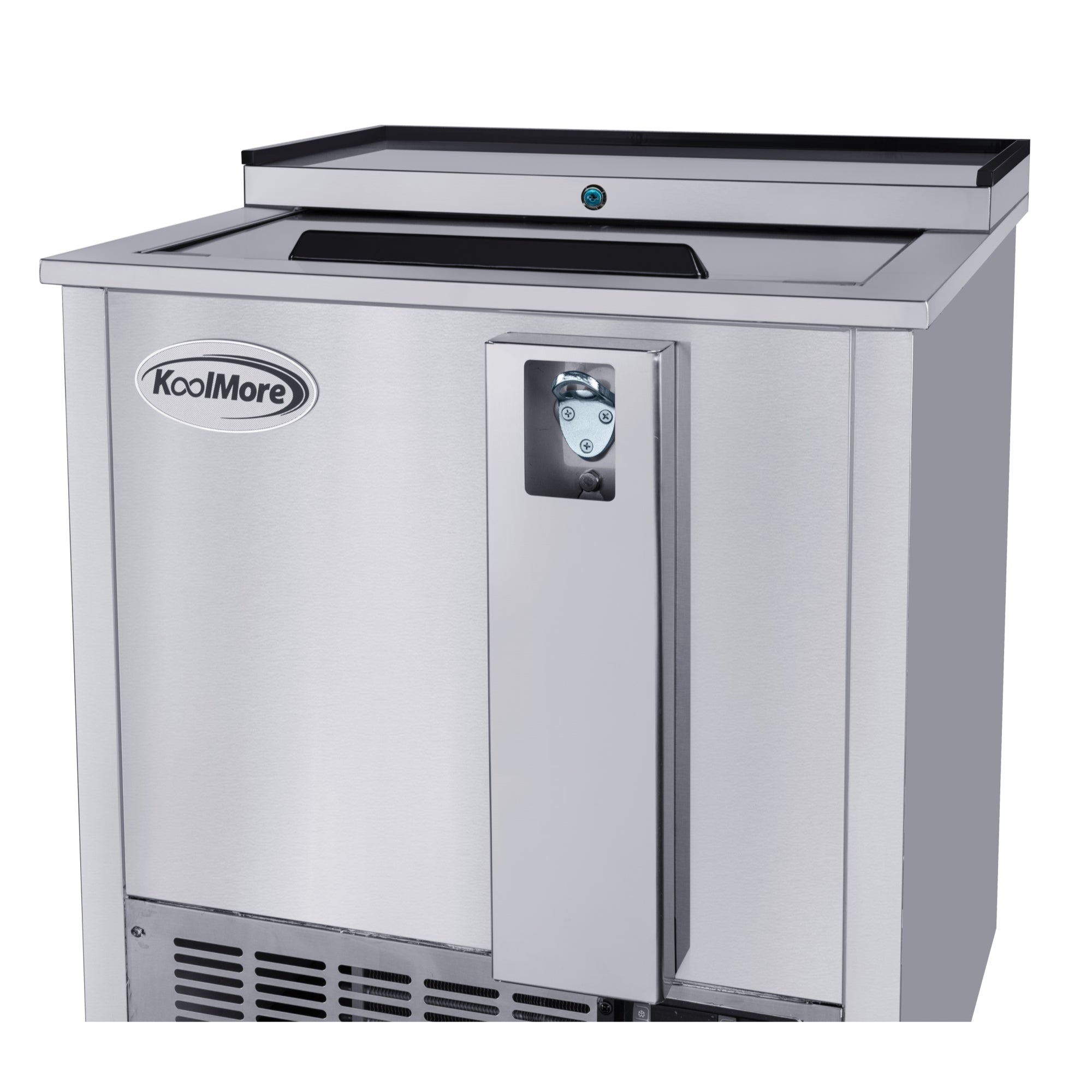 25 in. Commercial Bottle Cooler in Stainless-Steel with Built-In Opener, ETL Listed, 5 cu. ft.