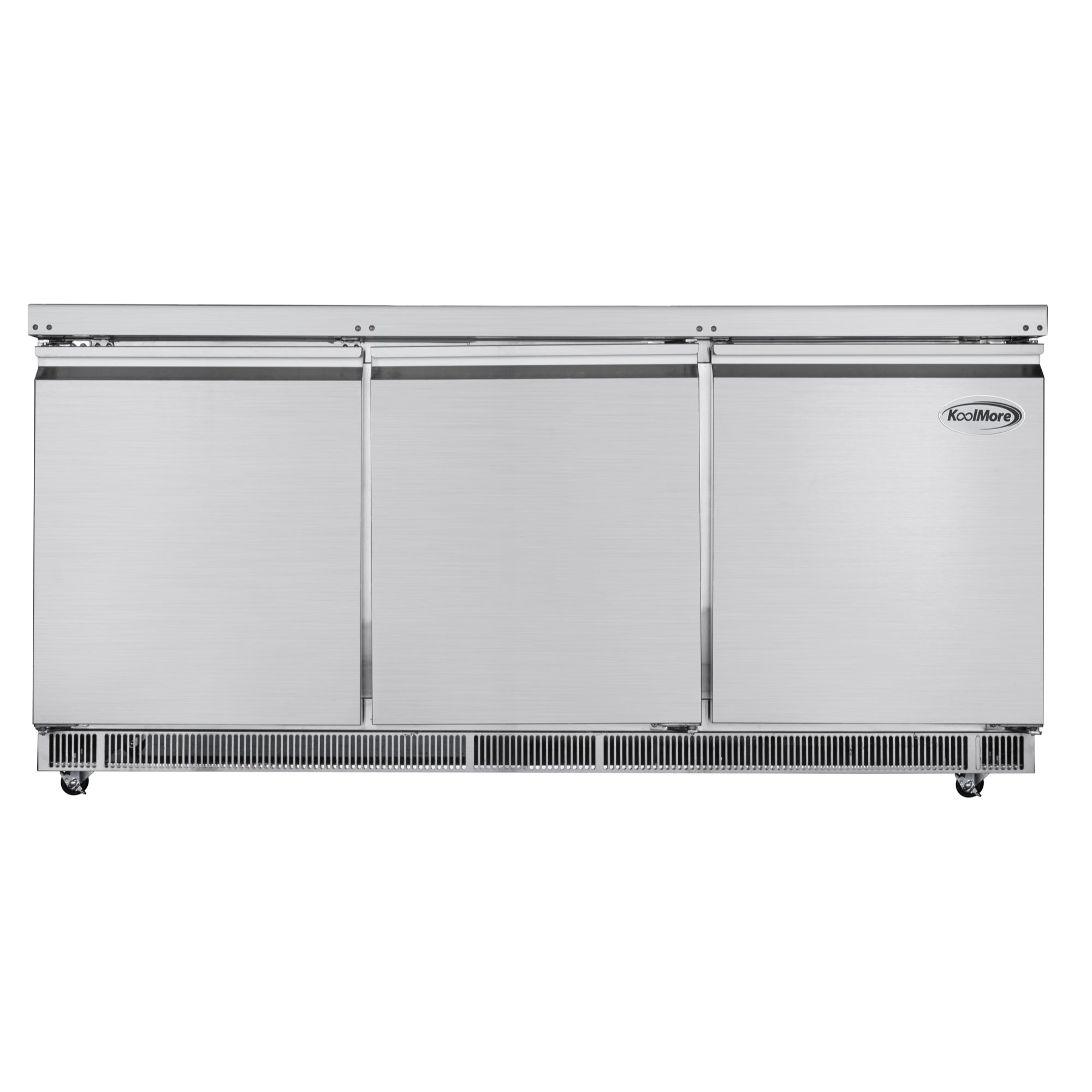 72 in. Commercial Refrigerated Prep Station Cold Table, Stainless-Steel Refrigerator with 15-Pan (Not Included) Capacity with Cover and Three Adjustable Shelves, ETL Listed