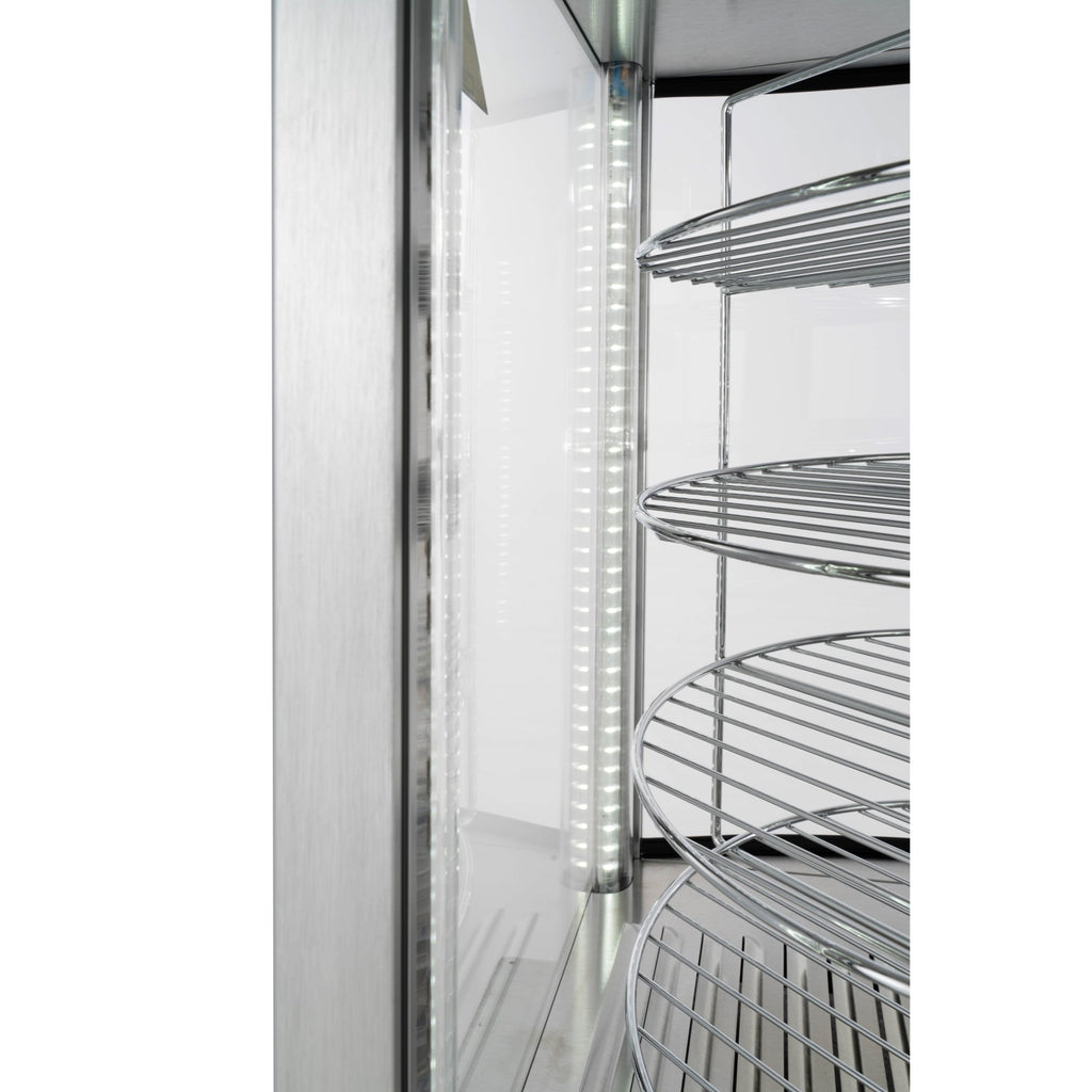 18 in. Commercial Pizza Display Warmer for 12 in. Pies with 4 Rotating Racks in Stainless-Steel