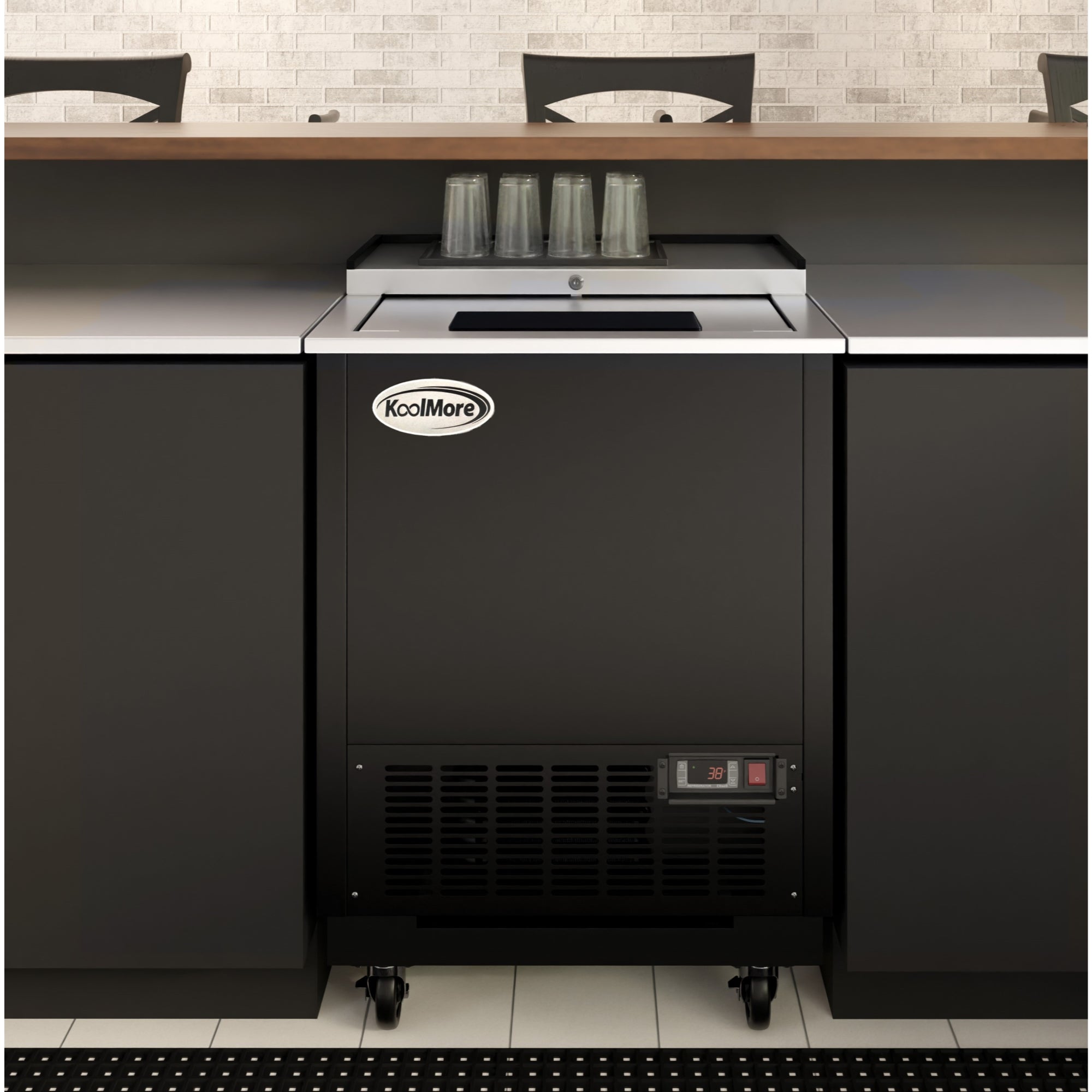 25 in. Commercial Glass Froster in Black Steel, ETL Listed, 5 cu. ft.
