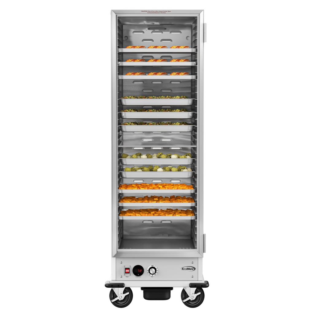 33 in. Commercial Non-Insulated Heated Holding Cabinet with 36-Pan Capacity and Glass Door in Silver