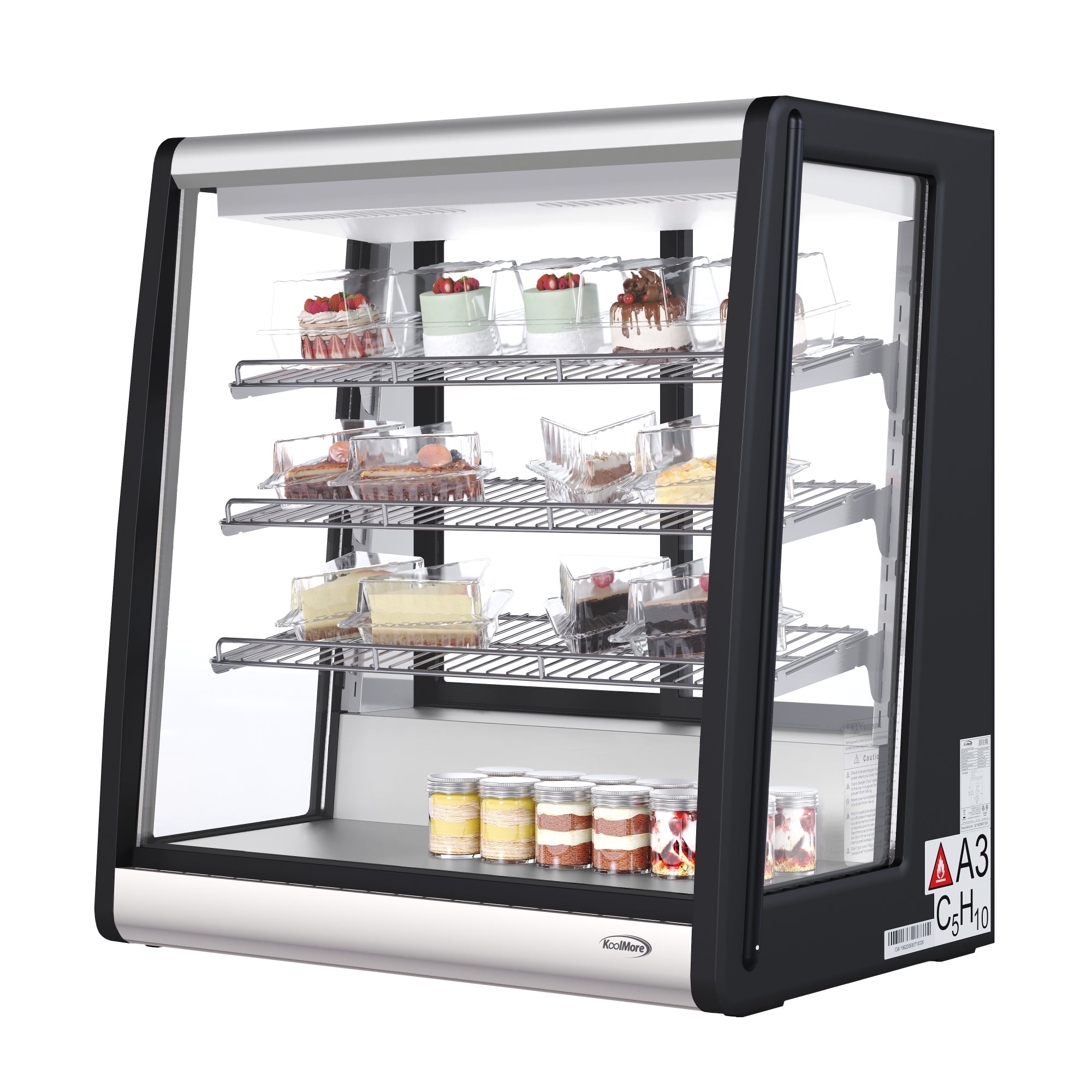 31 in. 4-Tier Commercial Countertop Display Refrigerator in Stainless-Steel