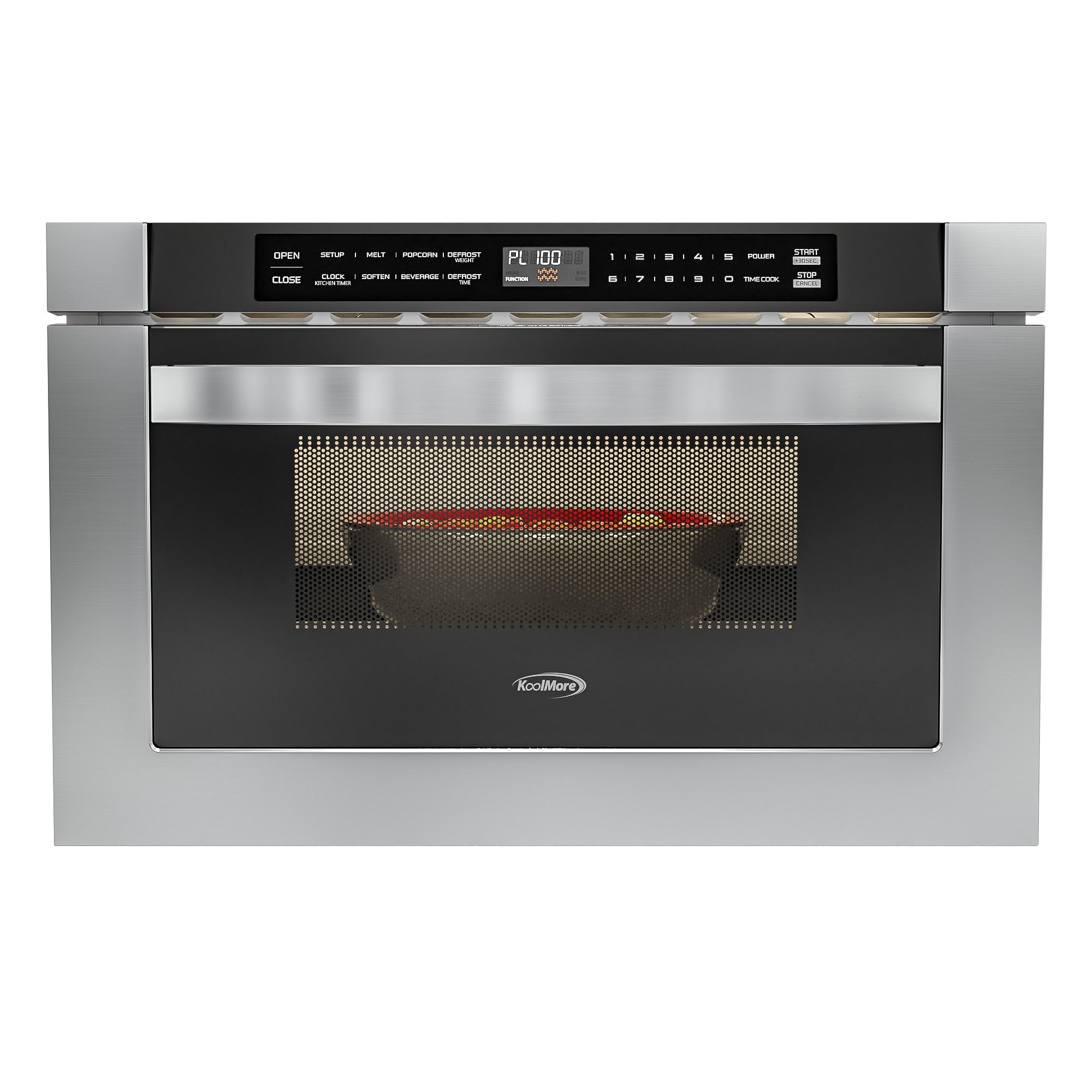 24 in. Stainless-Steel Microwave Drawer, Wall-Mounted with Flat Bottom,1.2 Cu. Ft.
