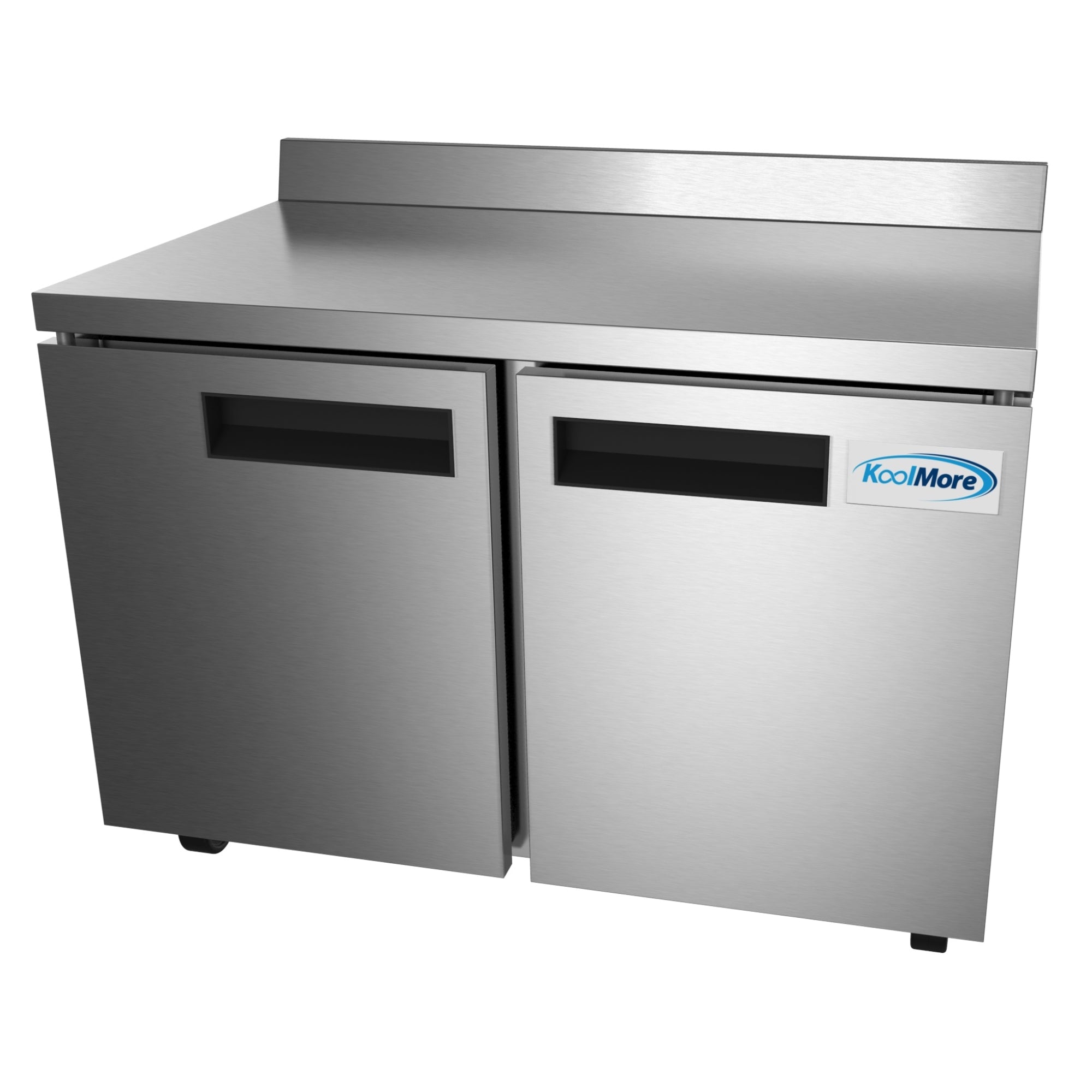 48 in. Stainless Steel Two-Door Worktop Commercial Freezer with 3.5 in. Backsplash, 12 cu. ft.