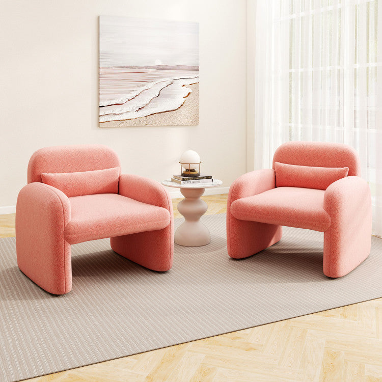 Costway Modern Accent Chair & Marble Top Side Table Set of 2 53402094 New