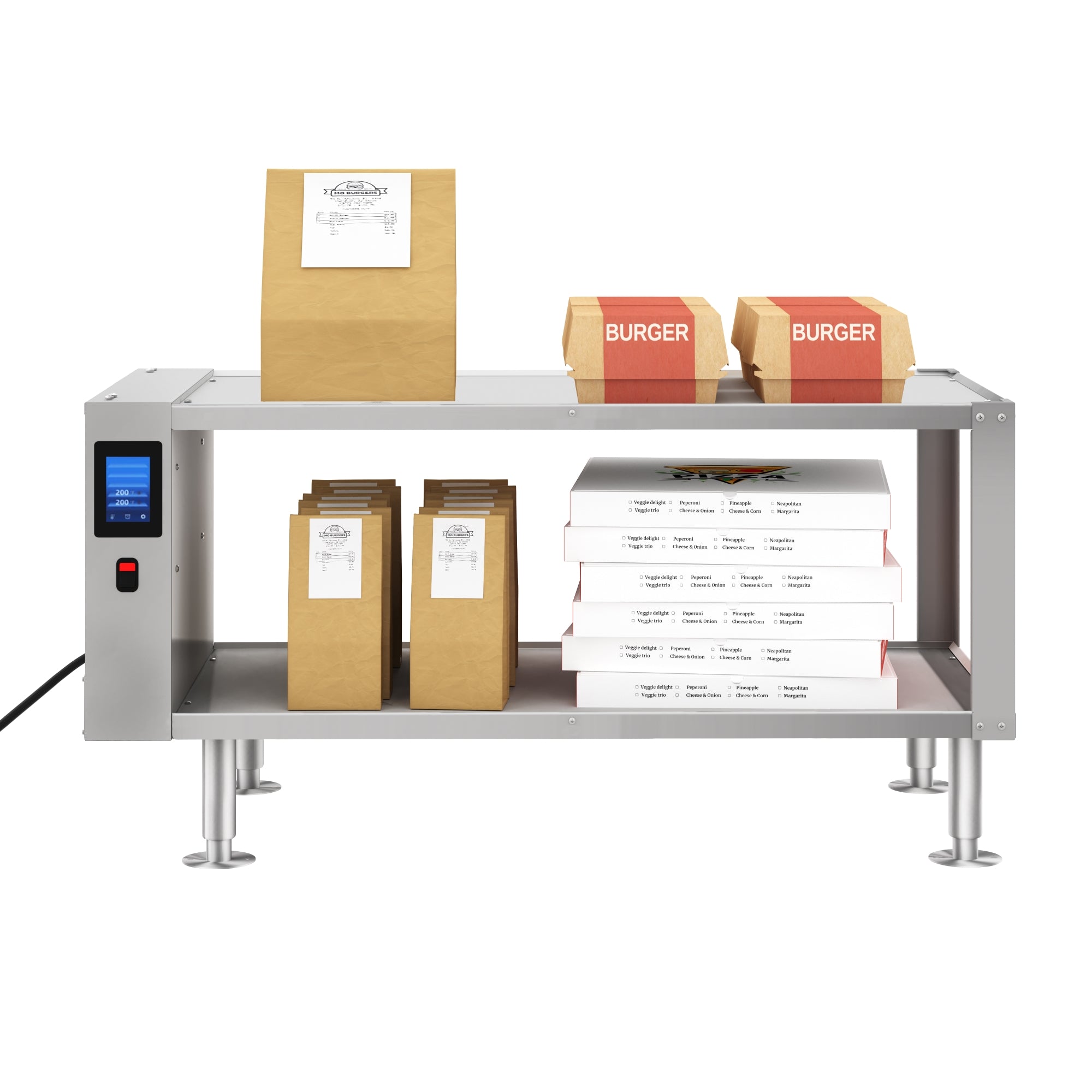Two-Shelve Commercial Take Out Warmer Cabinet with Touch Screen in Stainless-Steel, UL and NSF Listed