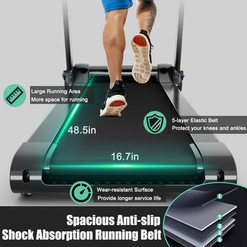 Costway 3HP Folding Electric Treadmill Bluetooth Speaker 58697023 New