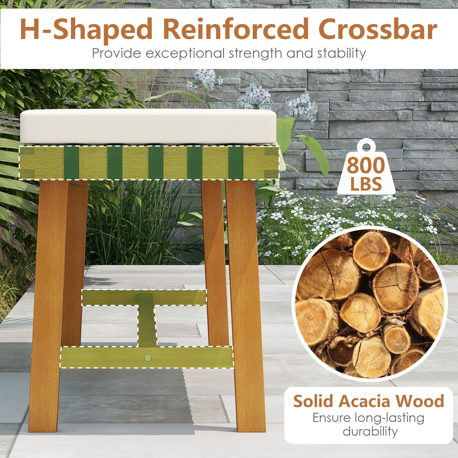 Costway 6-Piece Patio Dining Set for 5-6 People Farmhouse 99228616 New