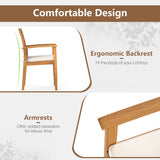 Costway 6-Piece Outdoor Acacia Wood Dining Set w/ Umbrella Hole 44828249 New