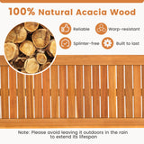 Costway 6-Piece Outdoor Acacia Wood Dining Set w/ Umbrella Hole 44828249 New
