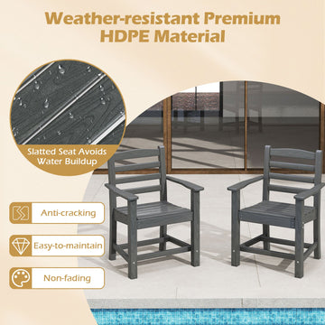 Costway 6-Pc Outdoor Patio Dining Bench Set HDPE Weather Resistant 34113101 New