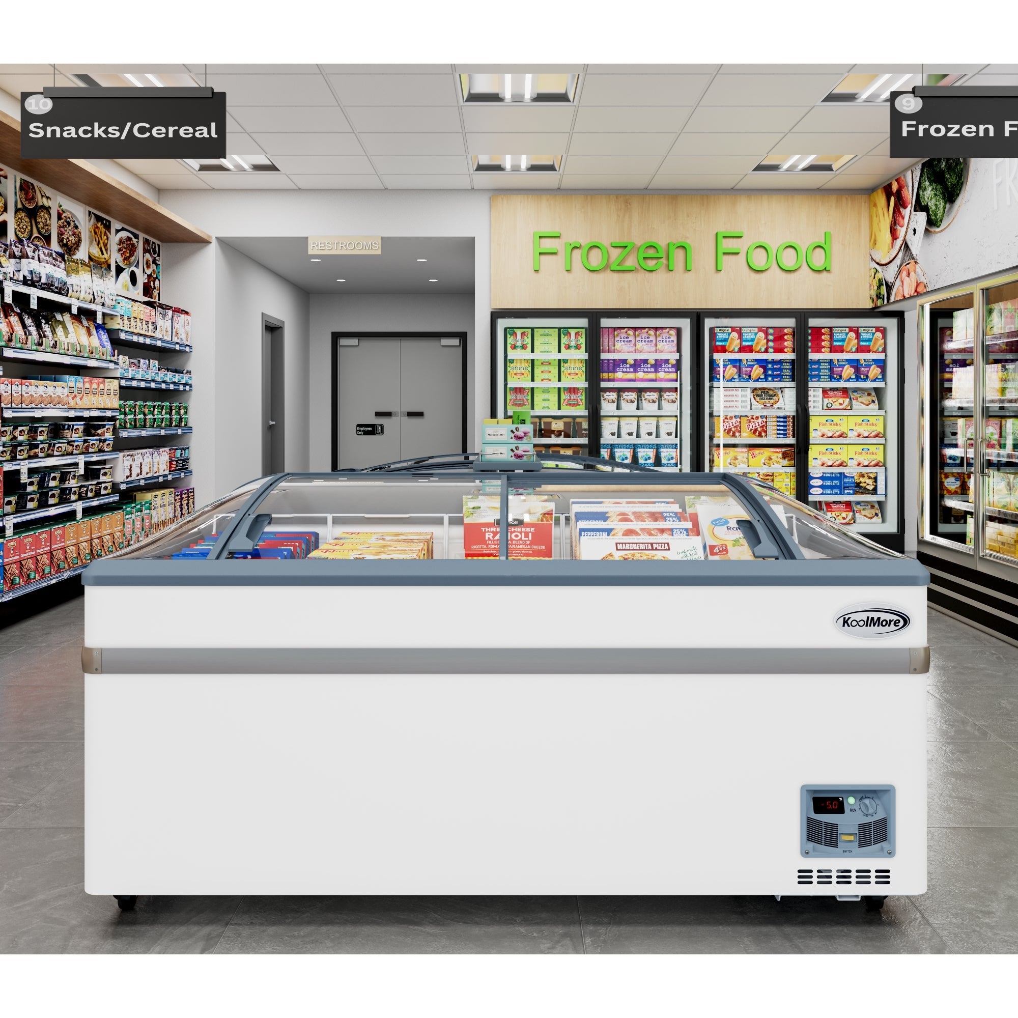 65 Inch Manual Defrost Island Chest Freezer in White, 16 cu. ft.