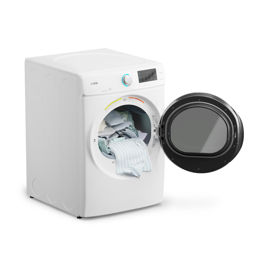 8 cu. ft. Large Capacity Stackable Vented Electric Front Load Dryer in White, 240V