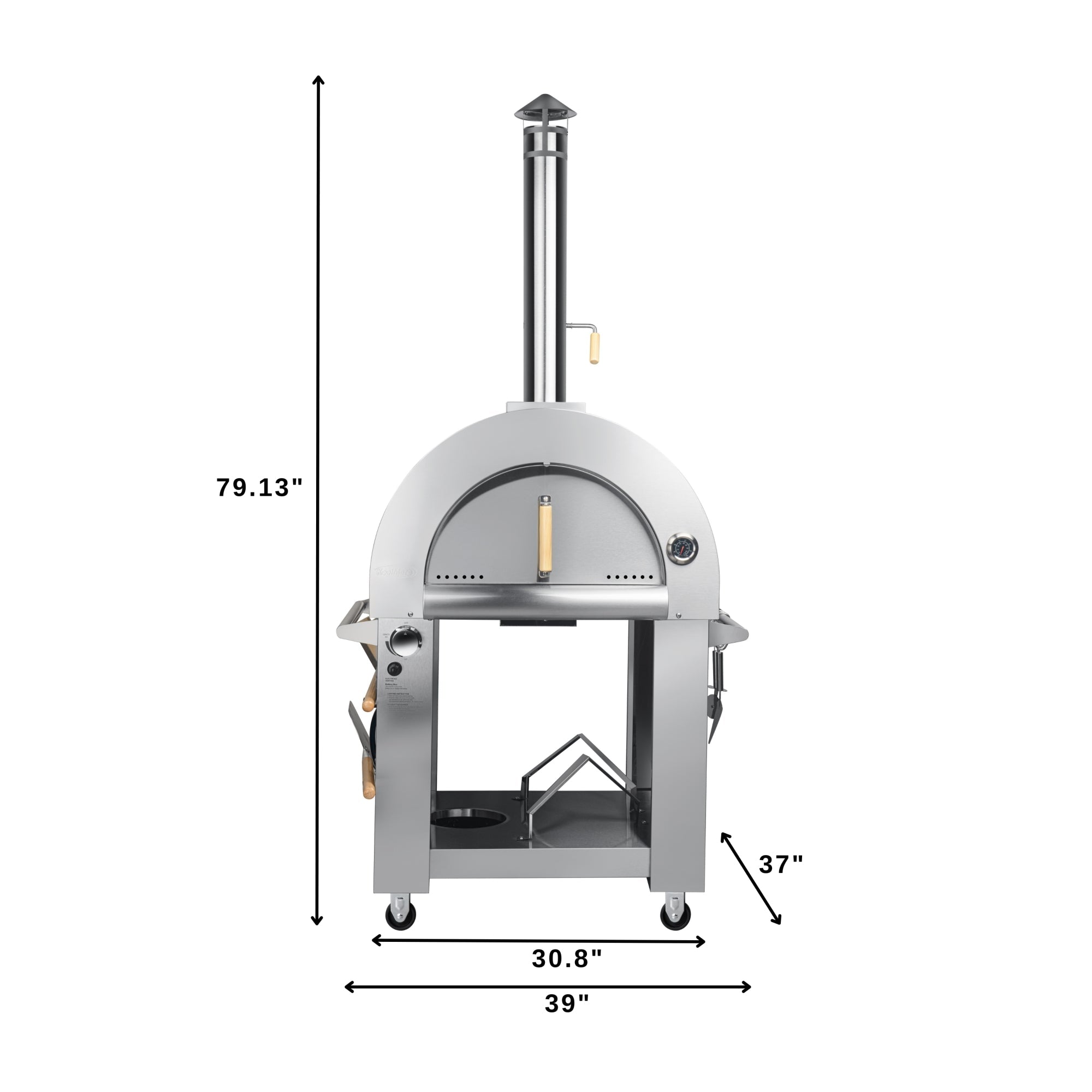 KoolMore Outdoor Kitchen Series Modular Kitchen with a Dual Fuel Pizza Oven, 3 Drawer Cabinet, Sink, 30 in. BBQ Grill and Cabinet in Stainless-Steel
