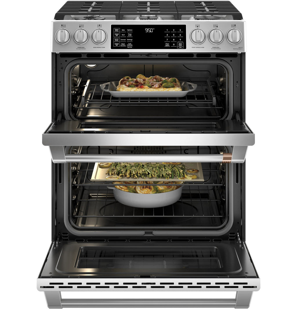 CAFÉ™ 30" Smart Slide-In, Front-Control, Dual-Fuel, Double-Oven Range with Convection