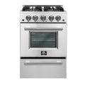 FORNO  Breno 24-Inch Freestanding Gas Range, Compact Design, Energy Efficient - Stainless Steel (FFSGS627224)