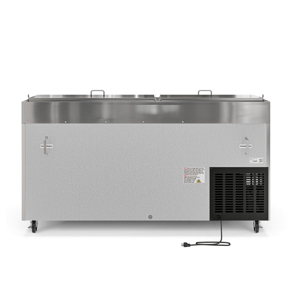 71 in. Two Door Commercial Pizza Prep Refrigerator in Stainless-Steel