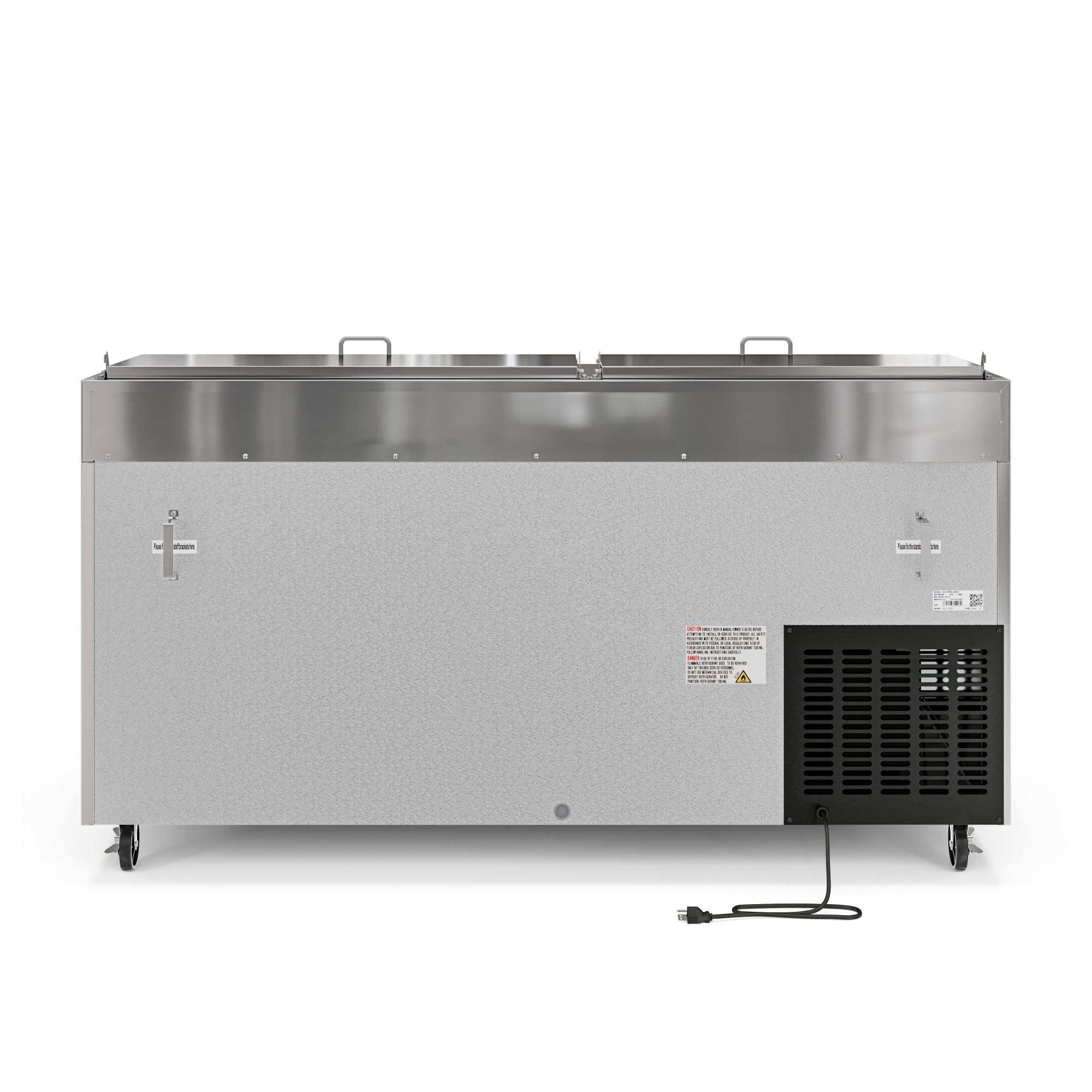 71 in. Two Door Commercial Pizza Prep Refrigerator in Stainless-Steel