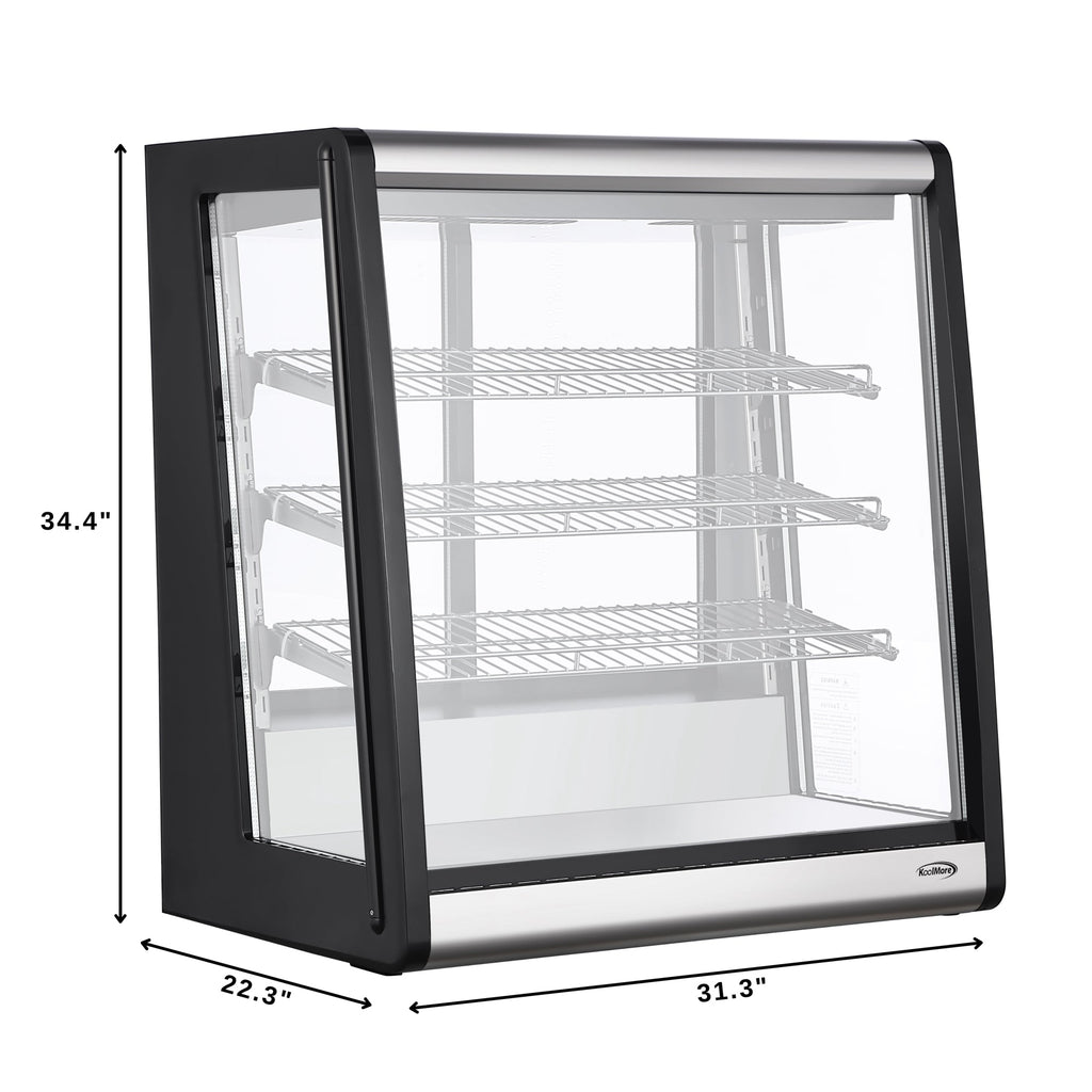 31 in. 4-Tier Commercial Countertop Display Refrigerator in Stainless-Steel