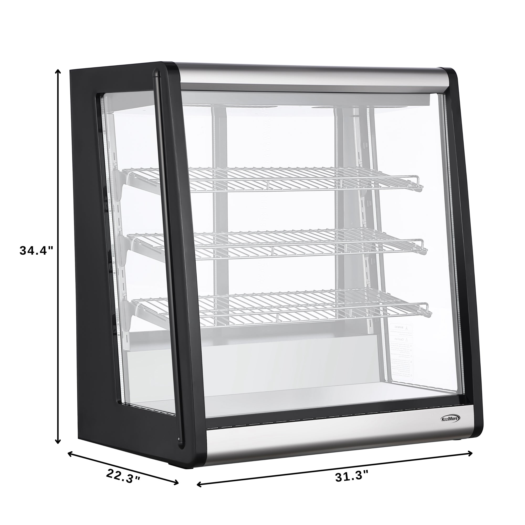 31 in. 4-Tier Commercial Countertop Display Refrigerator in Stainless-Steel