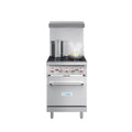 24 in. 4 Burner Commercial Liquid Propane Range with Oven in Stainless-Steel