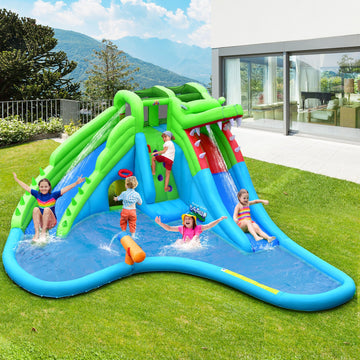 Costway Inflatable Crocodile Water Slide Bounce Castle w/ 680W Blower 81297465 New