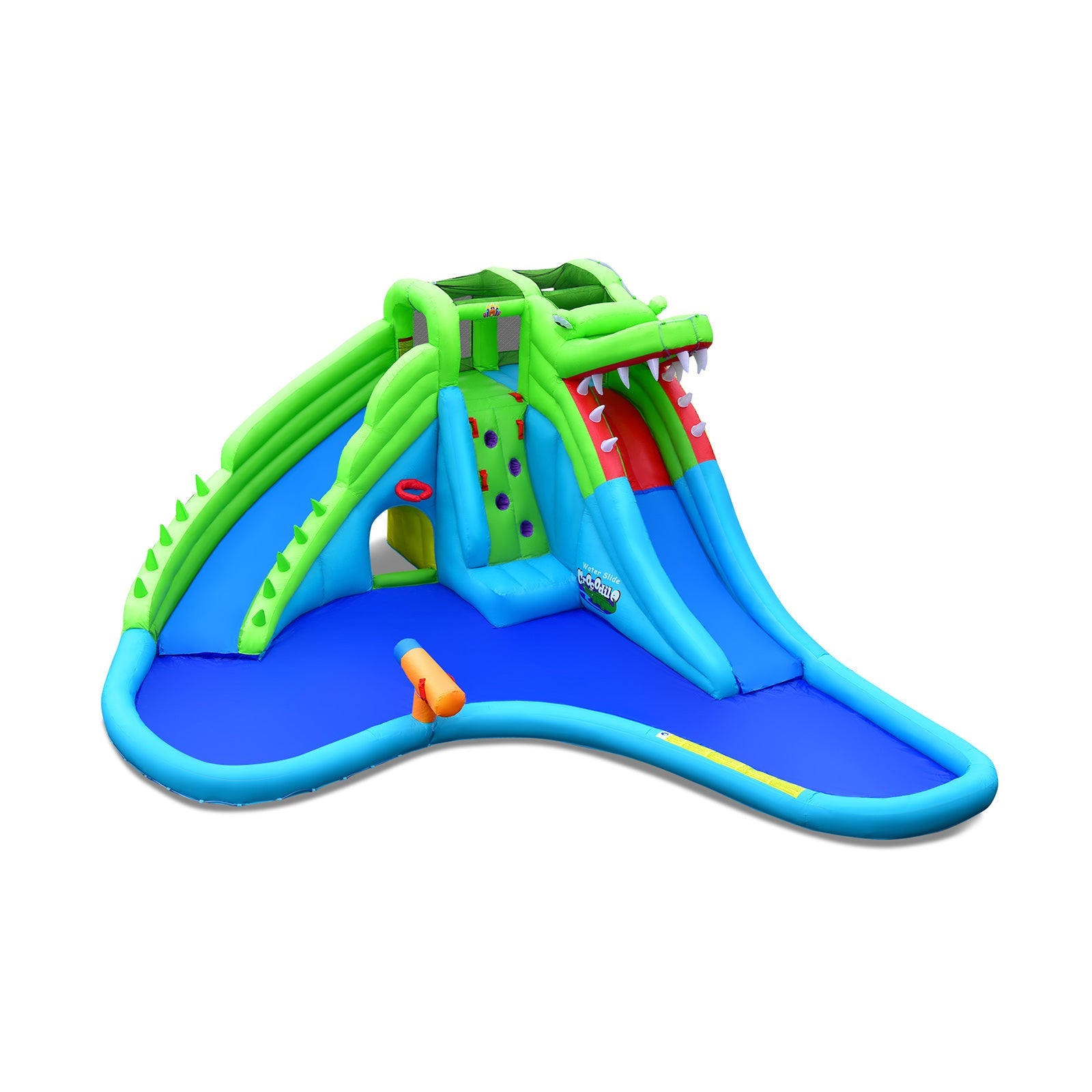 Costway Inflatable Crocodile Water Slide Bounce Castle w/ 680W Blower 81297465 New