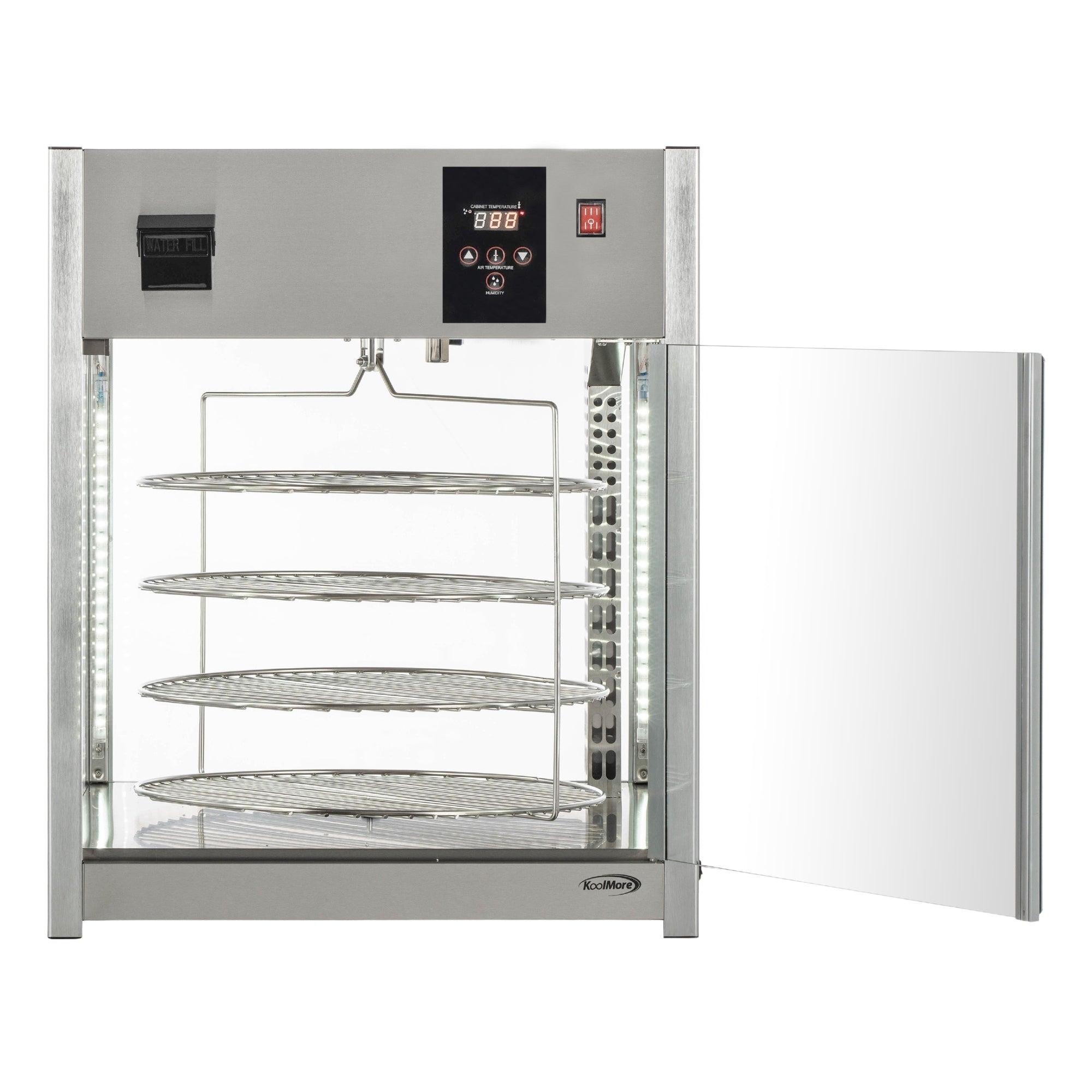 24 in. Commercial Pizza Display Warmer for 18 in. Pies with 4 Rotating Racks in Stainless-Steel