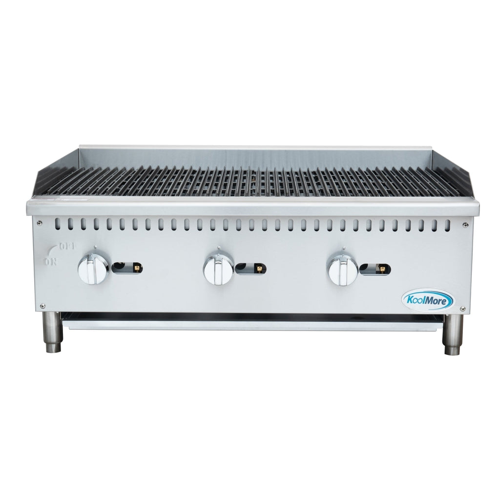 36 in. Commercial 3-Burner Natural Gas Charbroiler with 90,000 BTU in Stainless-Steel