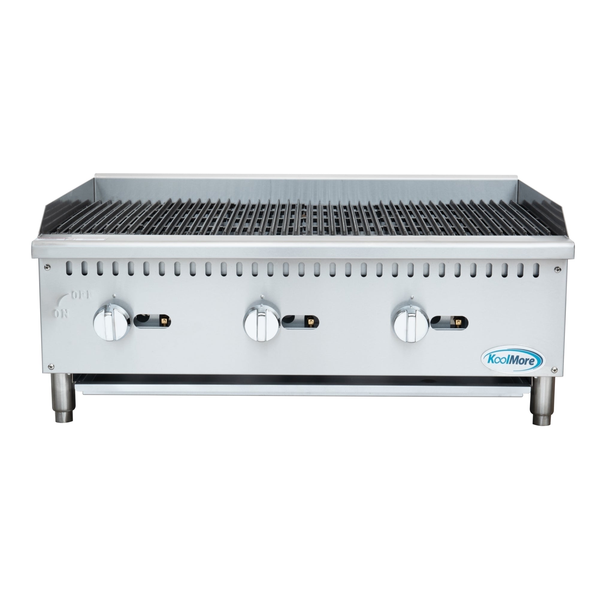 36 in. Commercial 3-Burner Natural Gas Charbroiler with 90,000 BTU in Stainless-Steel