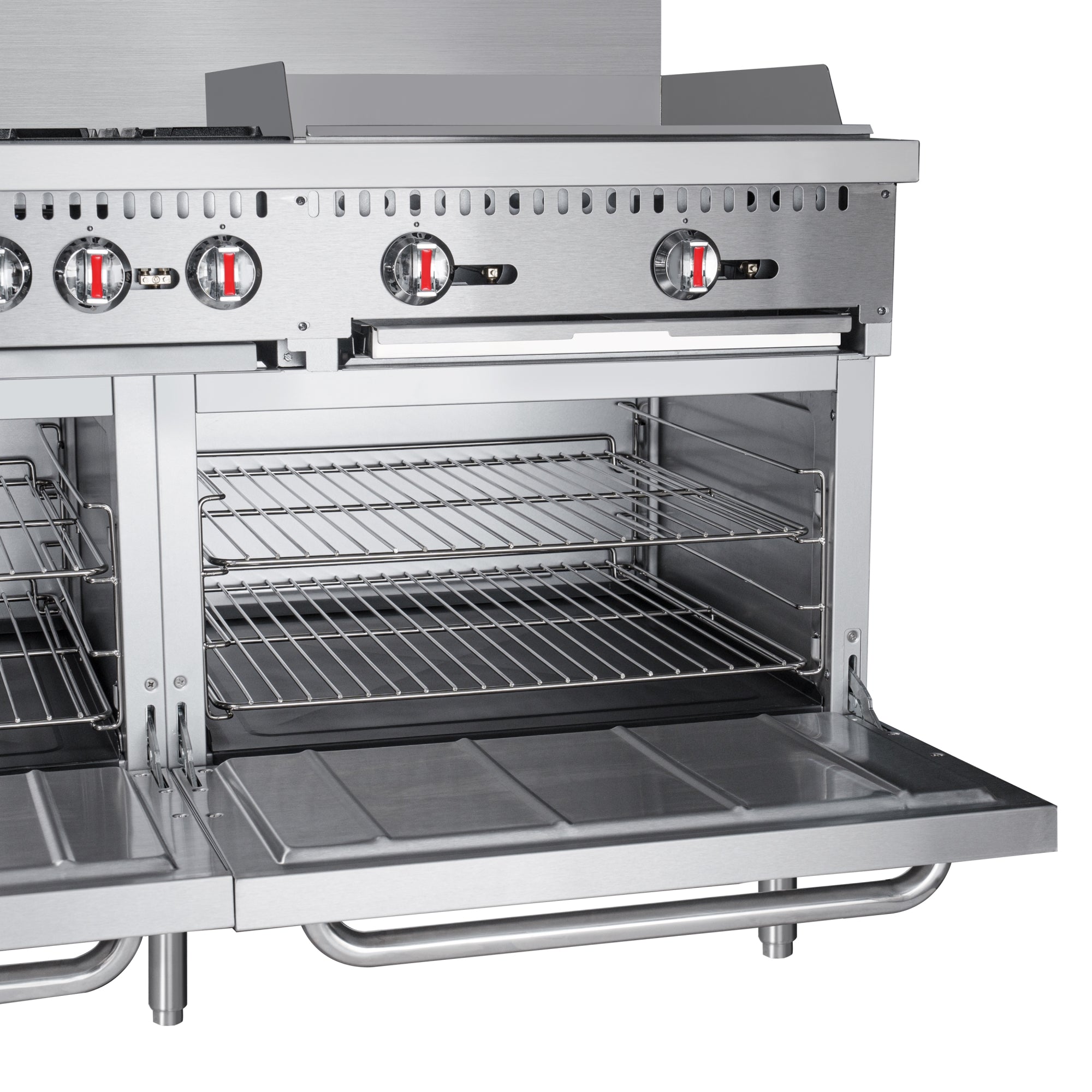 60 in. 6 Burner Commercial LP Range with 24 in. Griddle in Stainless-Steel