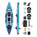 VEVOR 2-Person Inflatable Kayak, 14'4" x 3'7" – Extra Spacious for Family & Dogs, 700-lb Capacity Sit-in Kayak with Accessories, Includes 2 Paddles, Pump & Carry Bag – Perfect for Fishing and Touring