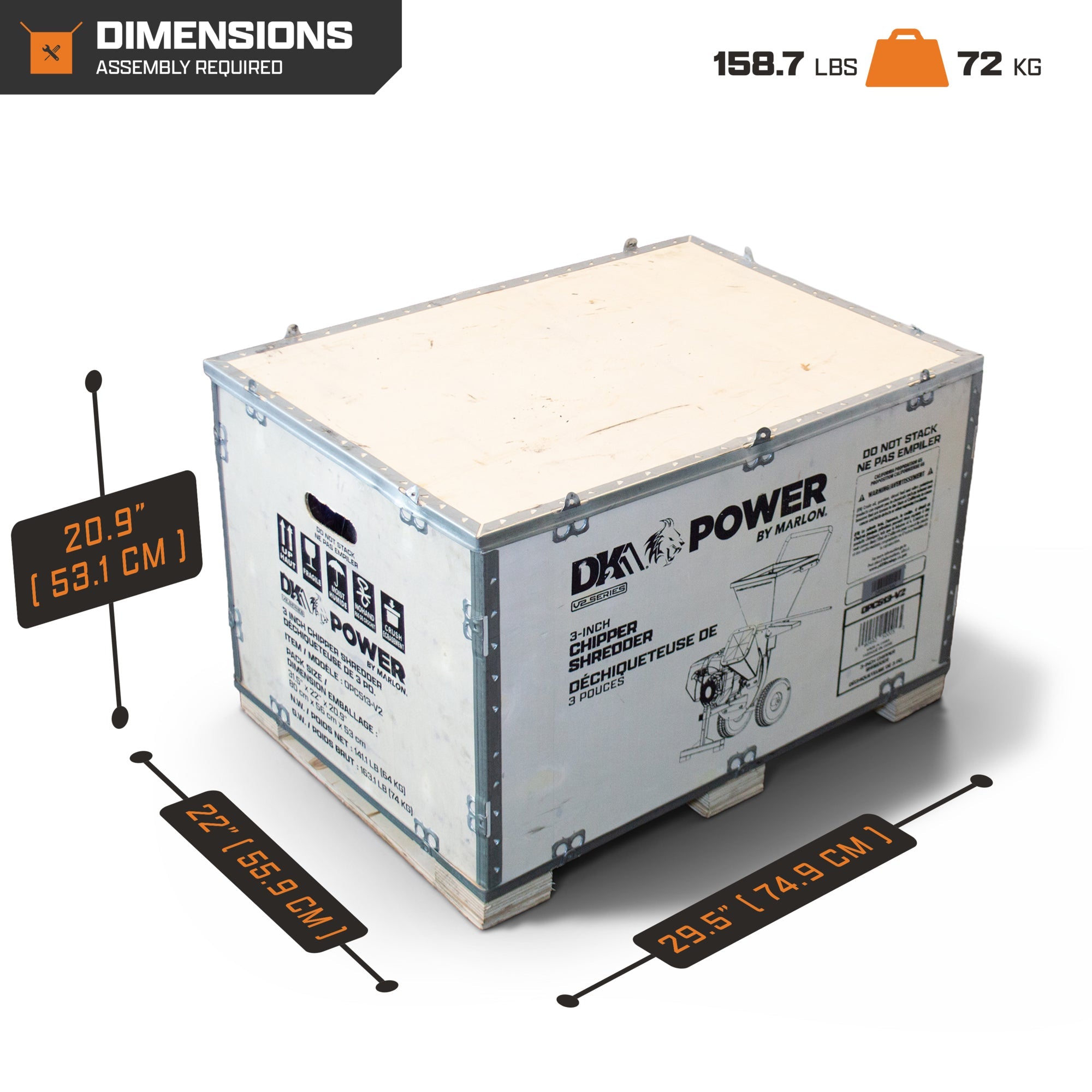 DK2 Chipper Shredder 3" Capacity 7 HP Gas Powered with Chip Bag OPC513-V2 New