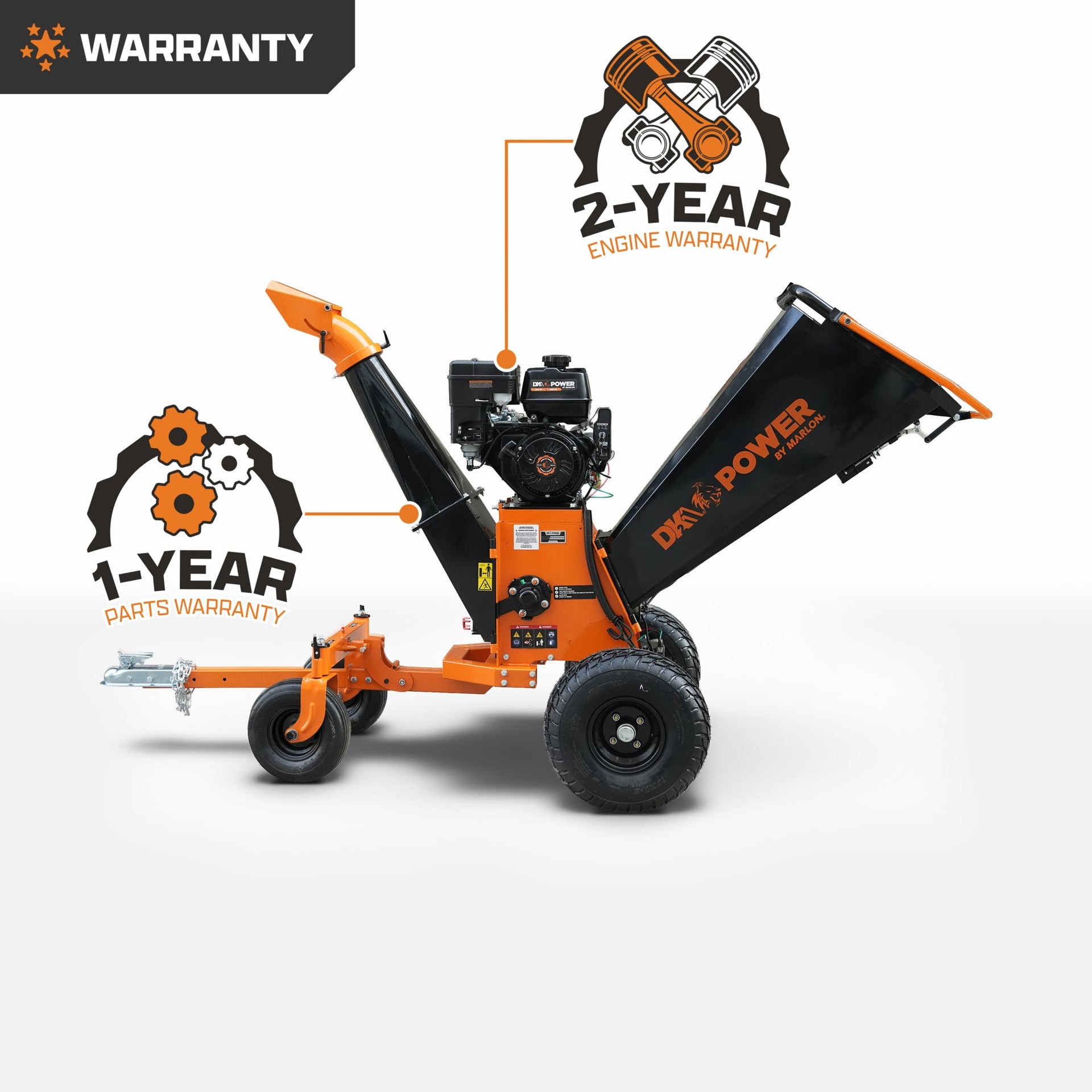 DK2 Kinetic Wood Chipper 6" Capacity 19.5 HP Gas Powered Electric Start OPC566E-V2 New