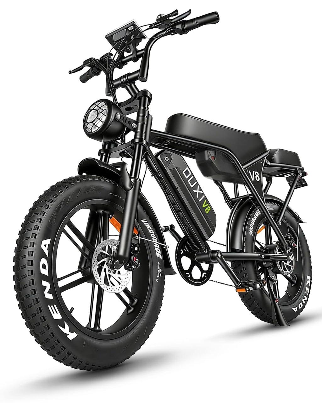 OUXI V8 Max Electric Bike for Adults, Electric Mountain Bike with Dual 48V 15Ah Removable Larger Battery, Peak 1000W Motor Adult Electric Bicycles, 20''x 4.0 Fat Tire E Bike, Hydraulic Brakes