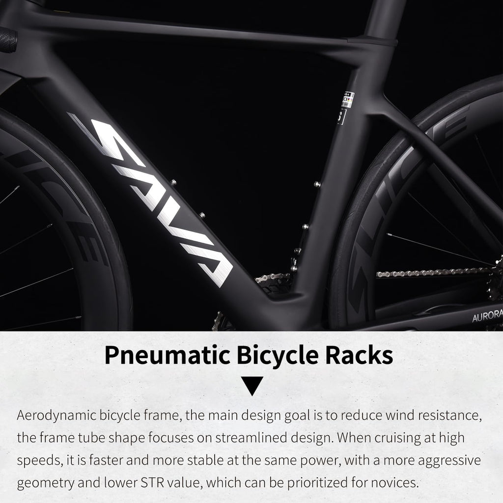 SAVADECK Carbon Road Bike, Lightweight 24-Speed Shifting Road Bicycle with Shimano 105 Di2 7170 Groupset, Carbon Frame with 700C Carbon Wheelset Disc Brake, Integrated Design Race Bikes for Adults