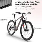 SAVADECK Carbon Fiber MTB with U6000 10 Speed Shift Groupset, Hydraulic Disc Brake with MT200 Break System (Midnight Black, 29 * 17)