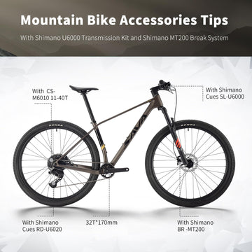 SAVADECK Carbon Fiber MTB with U6000 10 Speed Shift Groupset, Hydraulic Disc Brake with MT200 Break System (Rock Grey, 29 * 17)