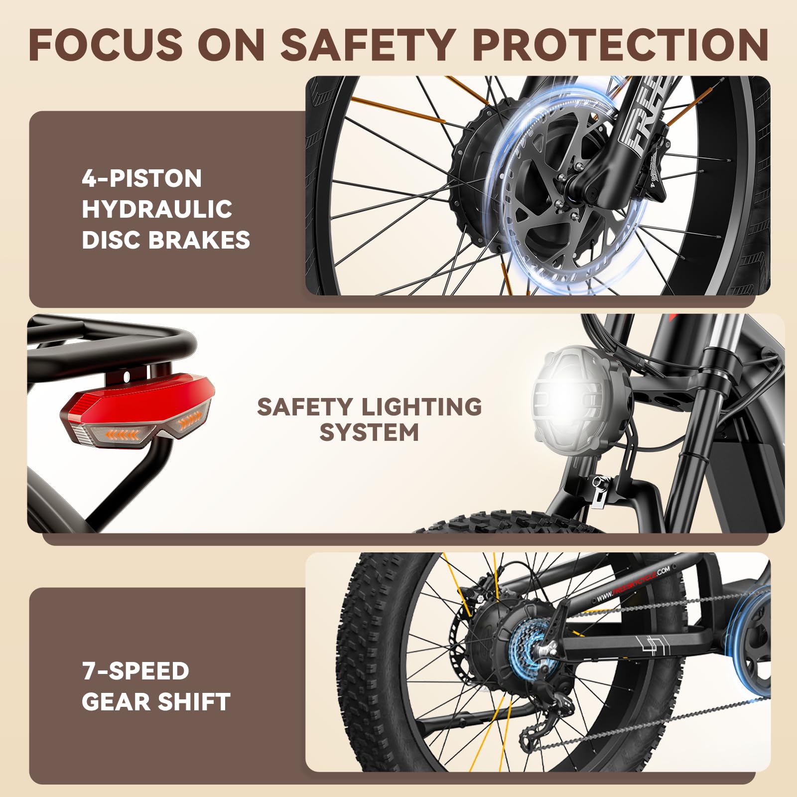 FREESKY 4000W Dual Motor Electric Bike for Adults, 40+MPH AWD Fast E-Bike, 48V 30AH Battery 120Miles Range, 26" Fat Tire Full Suspension Off-Road Mountain E Bike, Green Warrior