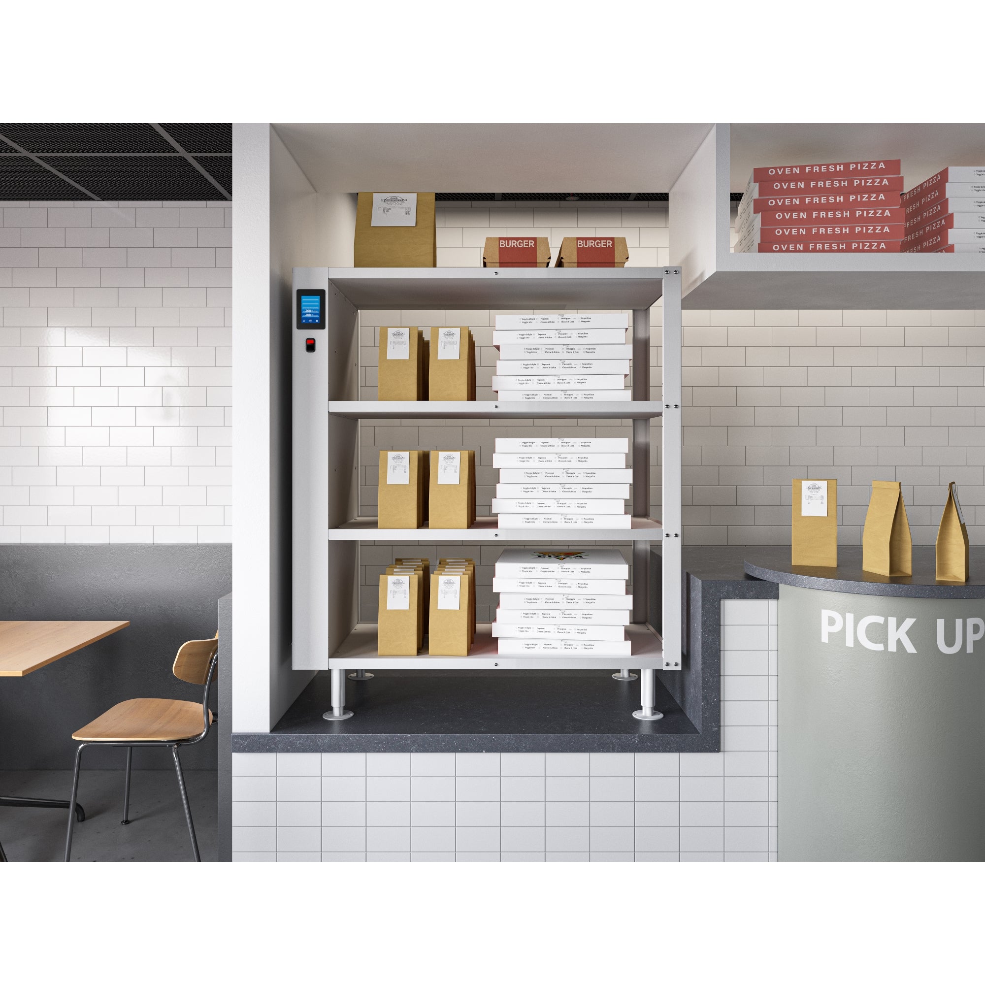 Four-Shelve Commercial Take Out Warmer Cabinet with Touch Screen in Stainless-Steel, UL and NSF Listed