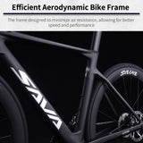 SAVADECK A7L Carbon Road Bike, T800 Carbon Fiber Frame 700C Racing Bicycle with Shimano 105 R7100 24 Speed Groupset and Hydraulic Disc Brake, Ultra-Light Carbon Bike for Man and Women(White,47cm)