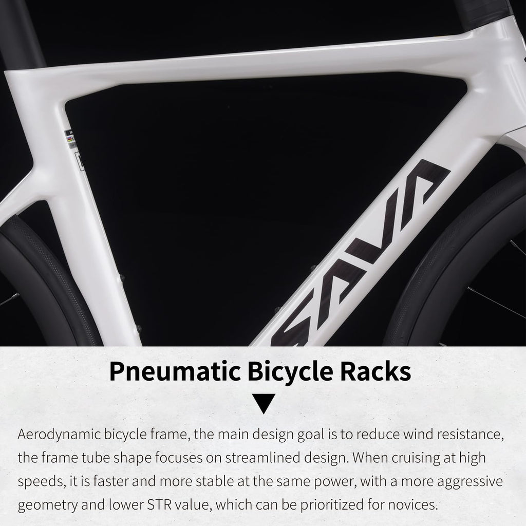 SAVADECK Carbon Siber Road Bike, 24 Speeds Shifting Road Bicycle with Shimano Ultegra Di2 8170 Groupset, Carbon Race Bike with Carbon Frame and Carbon Wheelset Disc Brake for Adult(Black,51cm)